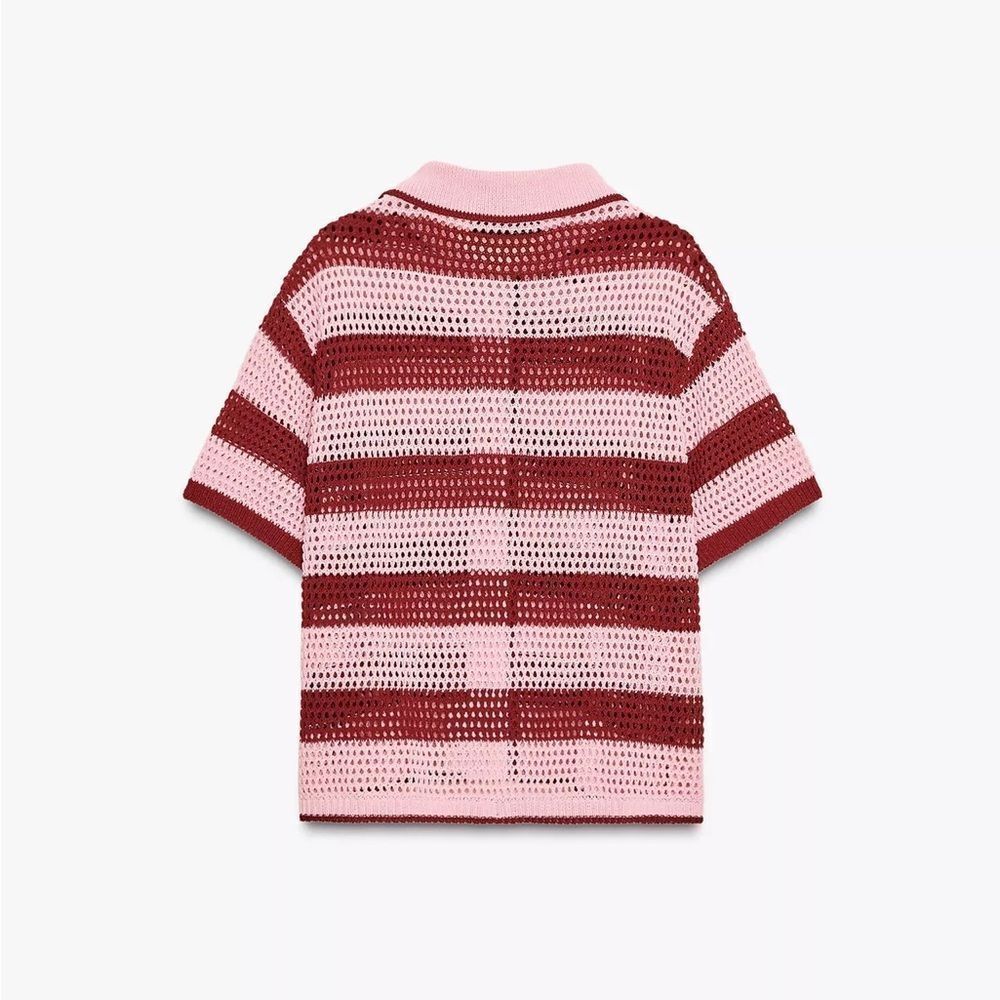 ZARA KNITTED POLO CARDIGAN JACKET - Picture 6 of 9